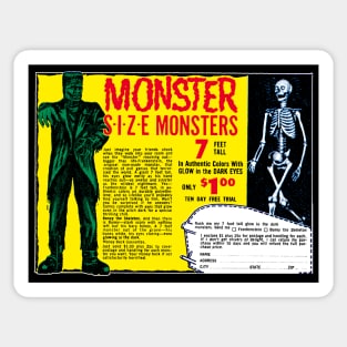 Monster Size Monsters comic book ad Sticker